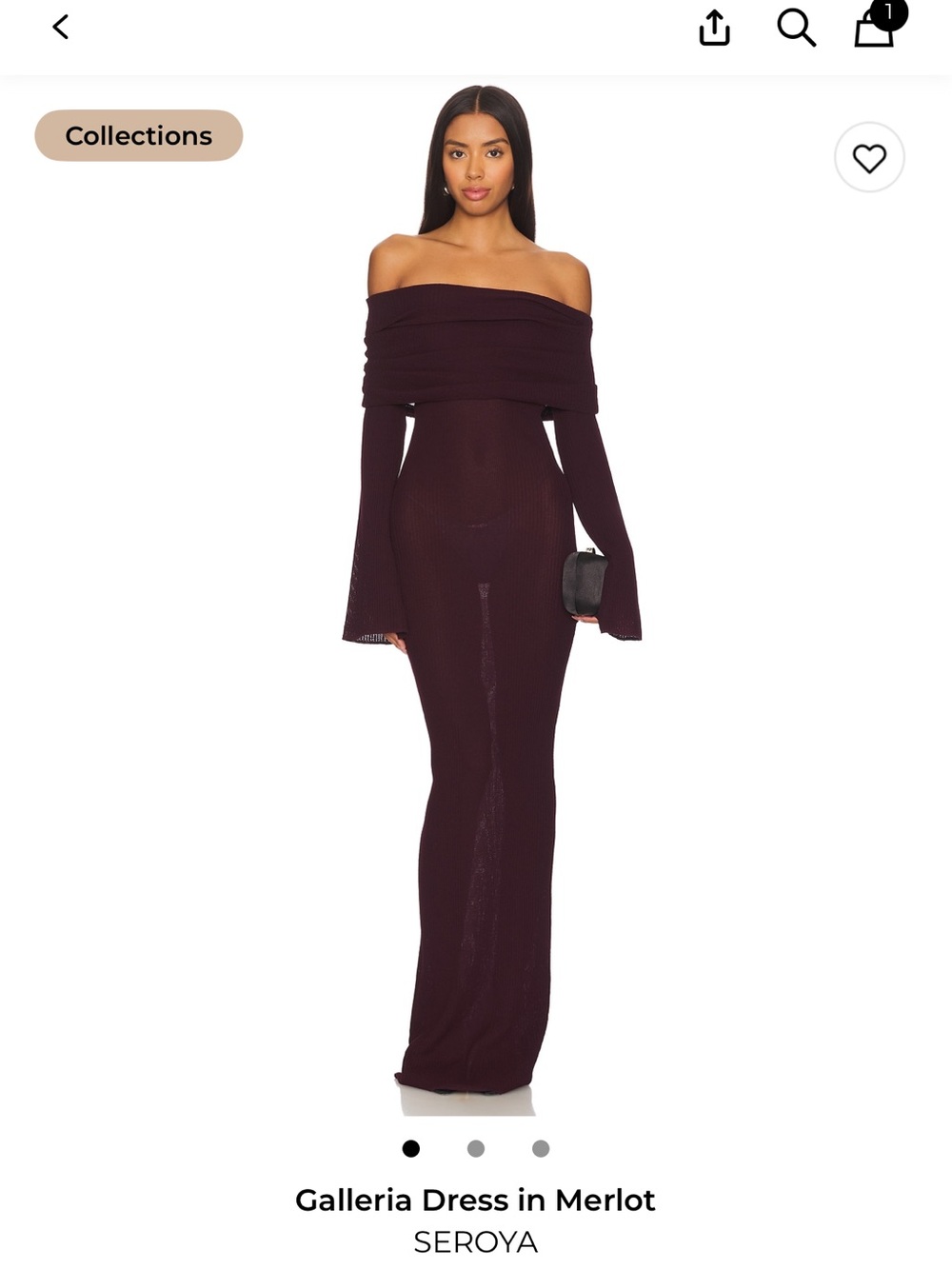 SER.O.YA Off-Shoulder Sweater Dress in Merlot